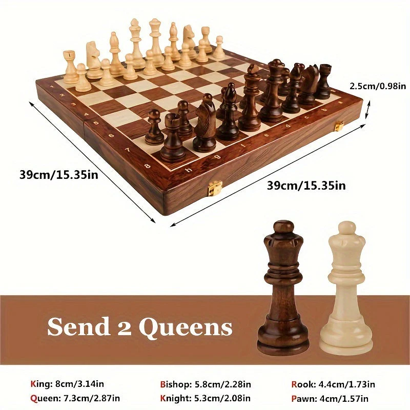 Chessara - Portable Luxury Solid Wood Chess Set for On the Go - Image 6